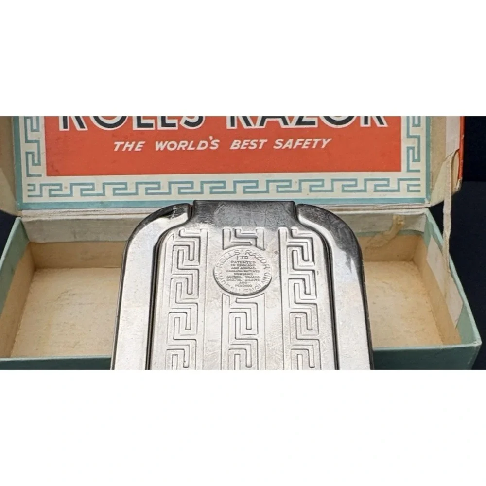 Vintage barber mens Rolls Razor Imperial 2 blade shaver kit original box 1930's